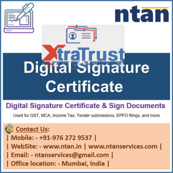 xtratrust Digital Signature Certificate Without Token